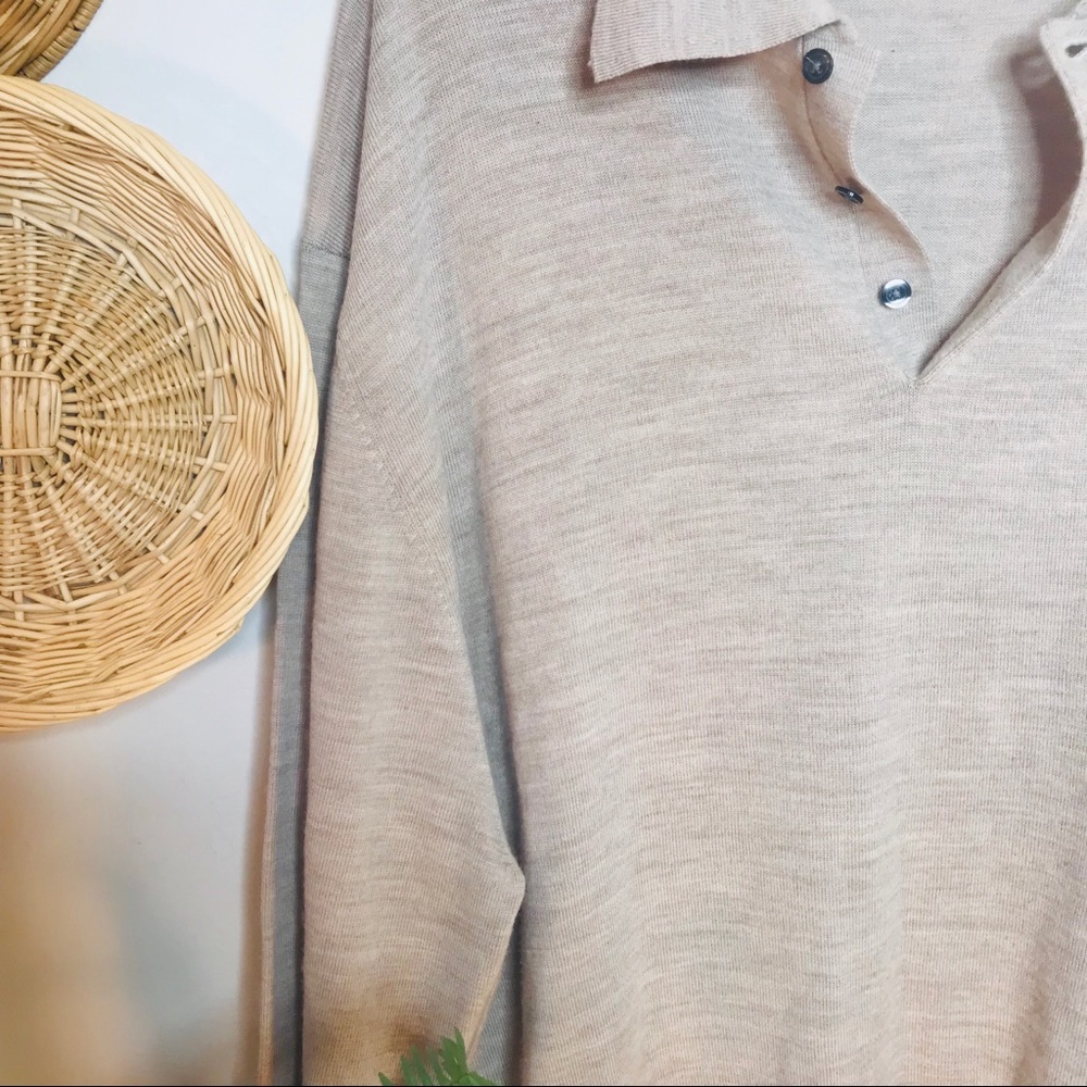 vtg vsco polo tan oversized boyfriend pullover - Picture 6 of 6